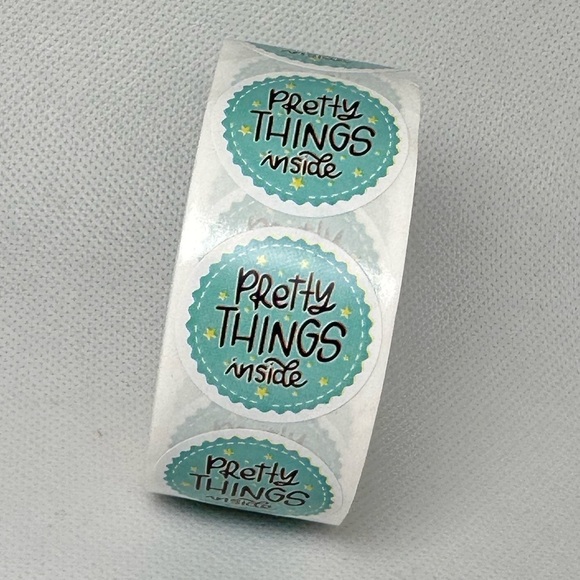 Pretty Things Inside Stickers small business 1in round | Packaging supplies - Picture 3 of 6